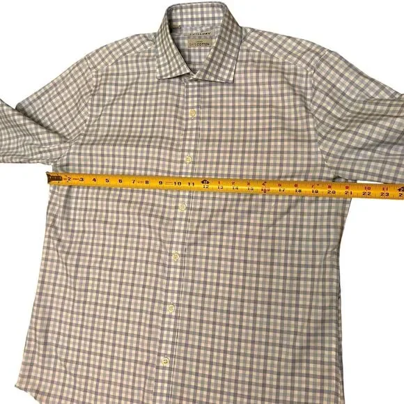 Twillory Safe Cotton Shirt Men's 16 32/33 Blue Tailored Fit Dress Business - Picture 6 of 8